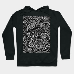 Pretty Bohemian Art Paisley - Black and White Hoodie